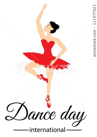 International Dance Day. Ballerina dances on a transparent background. 111477921