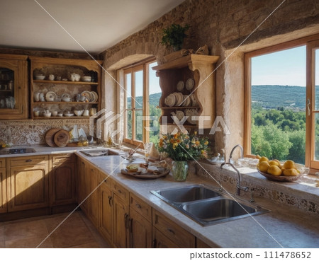 Kitchen in Provence style. 111478652