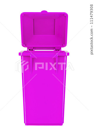A new unbox pink large plastic bin isolated on white background. A new unbox pink large plastic bin isolated on white background. 111479308