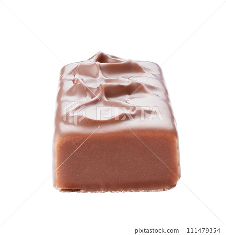 Whole chocolate bar isolated on a white background. Chocolate sweet bar. 111479354