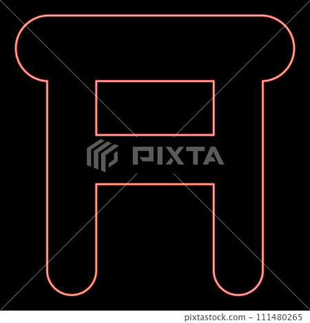 Neon stool tabouret with legs legged wooden red color vector illustration image flat style Neon stool tabouret with legs legged wooden red color vector illustration image flat style 111480265