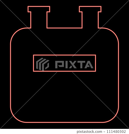 Neon gas meter account red color vector illustration image flat style 111480302