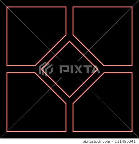 Neon ceramic tile paving slab red color vector illustration image flat style Neon ceramic tile paving slab red color vector illustration image flat style 111480341