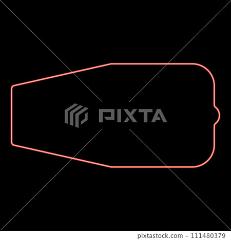 Neon turbine airplane turbomachine jet engine aircraft motor fan plane red color vector illustration image flat style 111480379