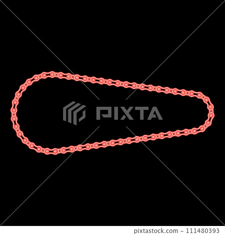 Neon chain bicycle bike motorcycle element red color vector illustration image flat style 111480393