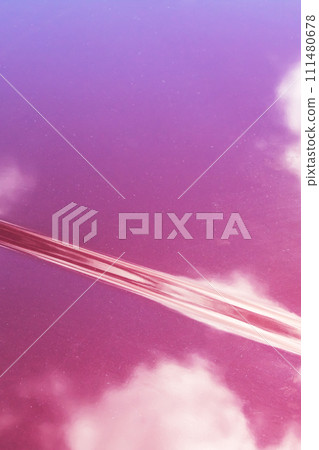 Abstract background reflection of clouds on red surface 111480678