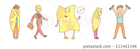 Young Man Character Engaged in Different Activity Vector Set Young Man Character Engaged in Different Activity Vector Set 111481146
