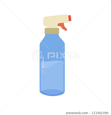 Sprinkler for garden, bottle with liquid, water, vector illustration on white background 111482390