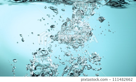 Abstract Water Liquid Background, Macro shot. Bubbles Underwater, Beverages Background. 111482662