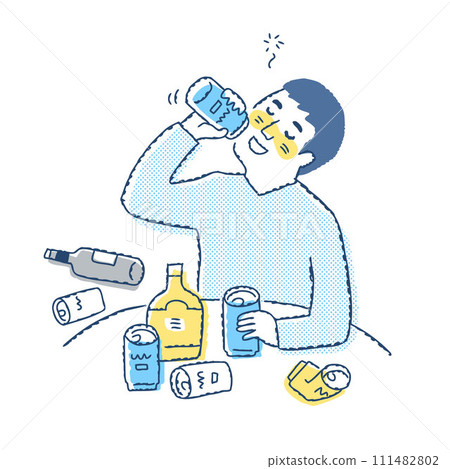 A drunk man who drinks alcohol 111482802