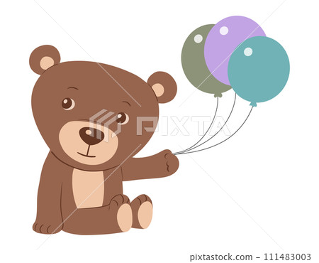 Teddy bear toy with balloons Teddy bear toy with balloons 111483003