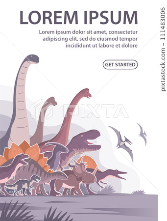 Group of dinosaurs poster 111483006