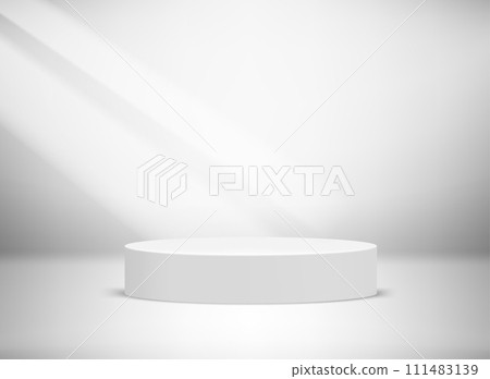 Bright studio with sun flare of the window. 3D vector illusration with shadow overlay effect 111483139