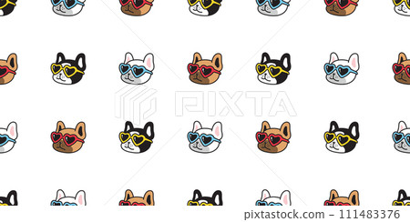 dog seamless pattern french bulldog heart sunglasses vector puppy pet doodle cartoon tile background gift wrapping paper repeat wallpaper illustration scarf isolated design dog seamless pattern french bulldog heart sunglasses vector puppy pet doodle cartoon tile background gift wrapping paper repeat wallpaper illustration scarf isolated design 111483376