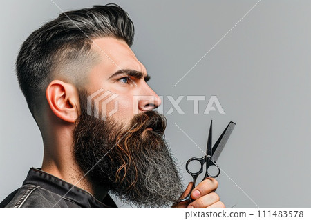 Barber with scissors 111483578