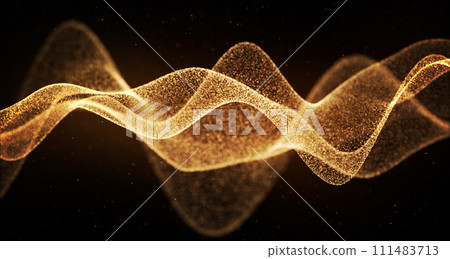 金粒子背景。 3D 渲染 111483713