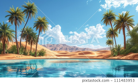 Desert Oasis: Mirage of Tranquility Desert Oasis: Mirage of Tranquility 111483953