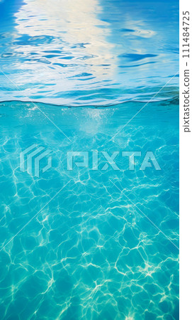 Vibrant turquoise water with waves with natural light patterns creating a mesmerizing texture. Marine Day, World Water Day, sustainable management of freshwater resources Vibrant turquoise water with waves with natural light patterns creating a mesmerizing texture. Marine Day, World Water Day, sustainable management of freshwater resources 111484725