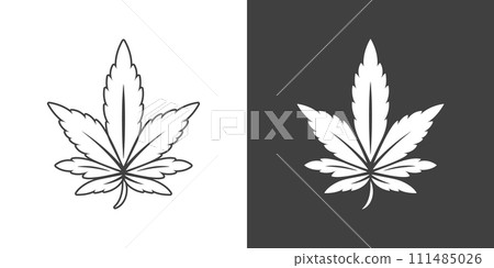 Cannabis Leave Icon. Hemp, Cannabis Leaf Silhouette, Flat Icon Closeup Isolated. Growing Medical Marijuana. Vector Illustration Cannabis Leave Icon. Hemp, Cannabis Leaf Silhouette, Flat Icon Closeup Isolated. Growing Medical Marijuana. Vector Illustration 111485026