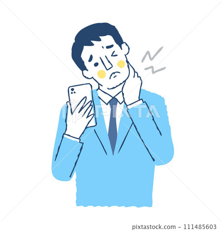 患有頸部僵硬的商人 患有頸部僵硬的商人 111485603