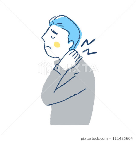 A man suffering from stiff neck 111485604
