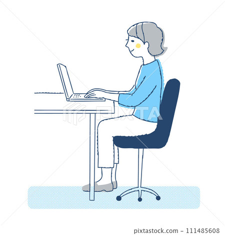 做文書工作的年輕女子 111485608