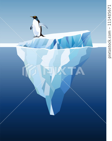 Blue sea, icebergs and blue sky 111485671