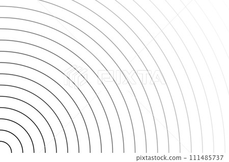 Black vanishing concentric circles background. Ripples, radiation, epicenter, sun burst, radar, target, sonar wave wallpaper. Wallpaper with hypnotic effect. Simple vector graphic illustration Black vanishing concentric circles background. Ripples, radiation, epicenter, sun burst, radar, target, sonar wave wallpaper. Wallpaper with hypnotic effect. Simple vector graphic illustration 111485737