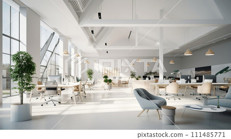 白色簡約辦公室房地產形象白色最小辦公室休息室 111485771