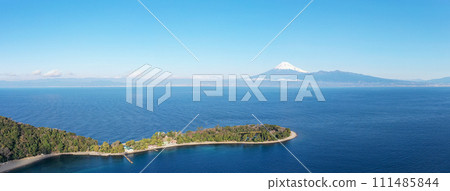 「靜岡縣」用無人機拍攝冬天的富士山和大崎 「靜岡縣」用無人機拍攝冬天的富士山和大崎 111485844