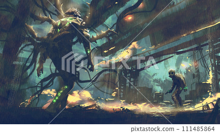 meet the old friend in rainy night 111485864