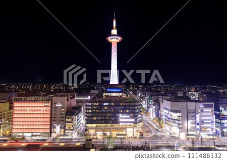 京都府京都塔夜景 京都府京都塔夜景 111486132