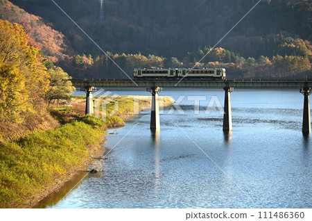 Autumn Nishiwaga Town JR Kitakami Line 111486360