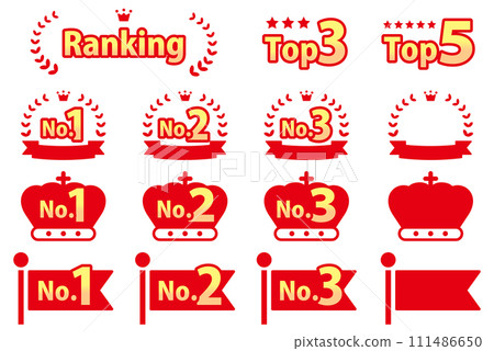 為前 3 名排名設定的圖標，例如 laurel wreath_red 和 gold 111486650