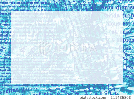 Light blue alphabet collage style frame background Light blue alphabet collage style frame background 111486808