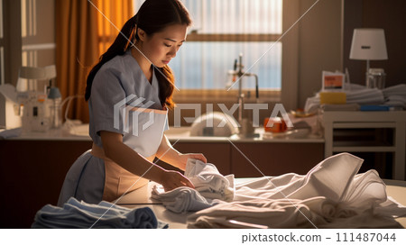 打掃旅館的亞洲女人 111487044