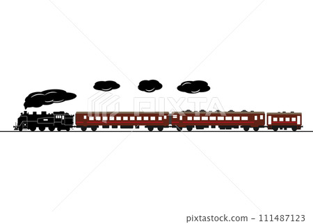 Simple illustration of SL and passenger car with caboose 111487123