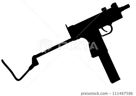 Submachine gun M10 silhouette. Submachine gun M10 silhouette. 111487586