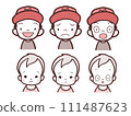 Children's facial expression icon illustration set 111487623