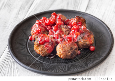 Swedish meatballs with lingonberry sauce Swedish meatballs with lingonberry sauce 111488127