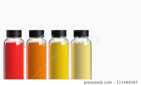 The juice in bottles glass png for drink concept 3d rendering. 111489367