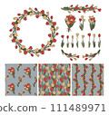 Tulip illustration material set 111489971