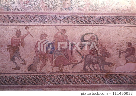 Paphos, Cyprus, Palace of Dionysus mosaic 111490032