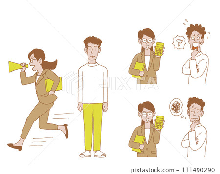 在商務談判期間設定 2 位客戶和銷售人員 111490290