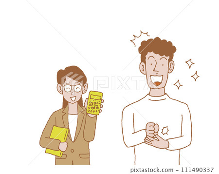 Upper body pose of customer and salesman during business negotiation 3 Upper body pose of customer and salesman during business negotiation 3 111490337