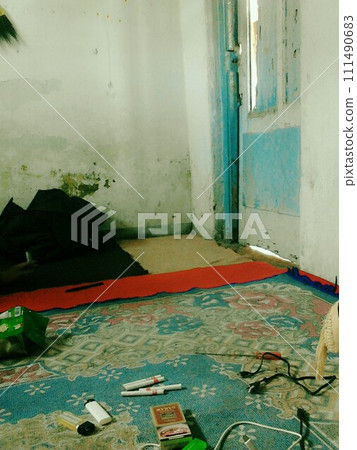 The condition of a man's room is chaotic The condition of a man's room is chaotic 111490683