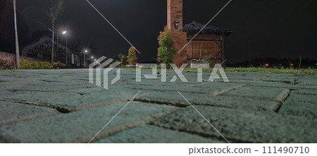 Near the edge of the city in the night view 111490710