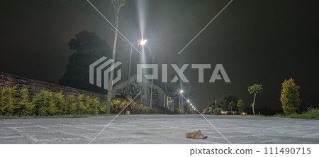 Near the edge of the city in the night view 111490715