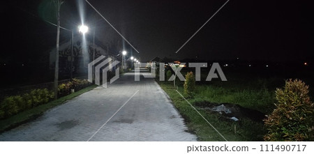 Near the edge of the city in the night view 111490717