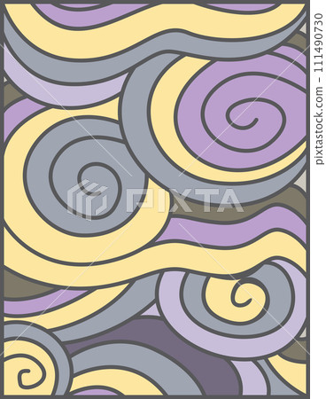Vector abstract cartoon vintage wallpaper, unique art wavy background. Art Deco patterns, textures for prints, fabrics, vintage and modern packaging and book cover designs are also suitable for young 111490730